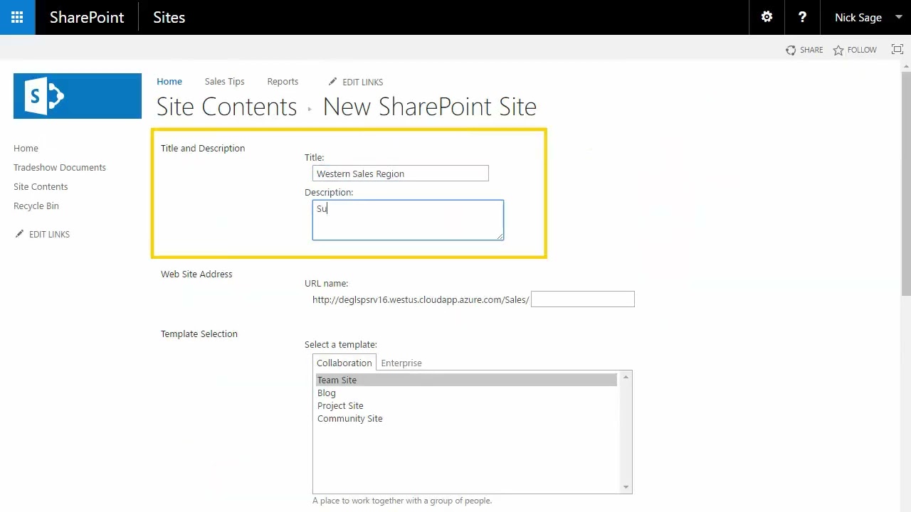 You are currently viewing Creating a SharePoint Site/Subsite